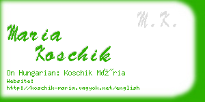 maria koschik business card